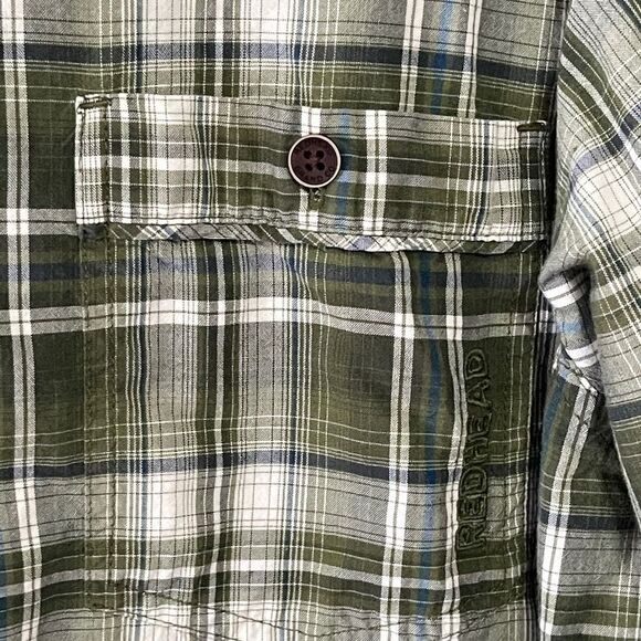Redhead Green, Blue‎ and White Plaid Short Sleeve Shirt,2XL - Picture 3 of 9